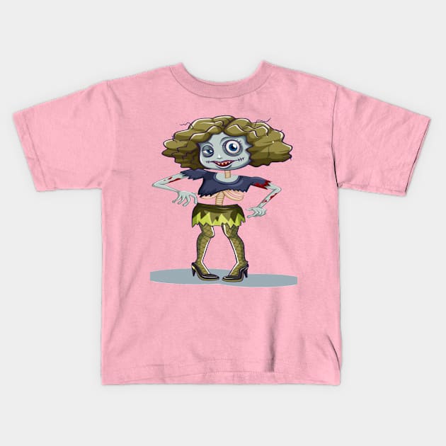 Female zombie Kids T-Shirt by StoreMoustafa